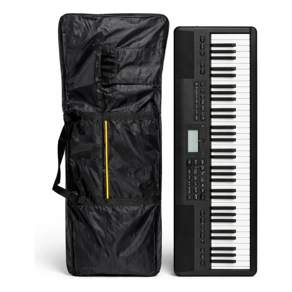 Estojo Para Teclado Eletrônico 97x37x12cm Preto Capa Bolsa Transporte Proteção Musical