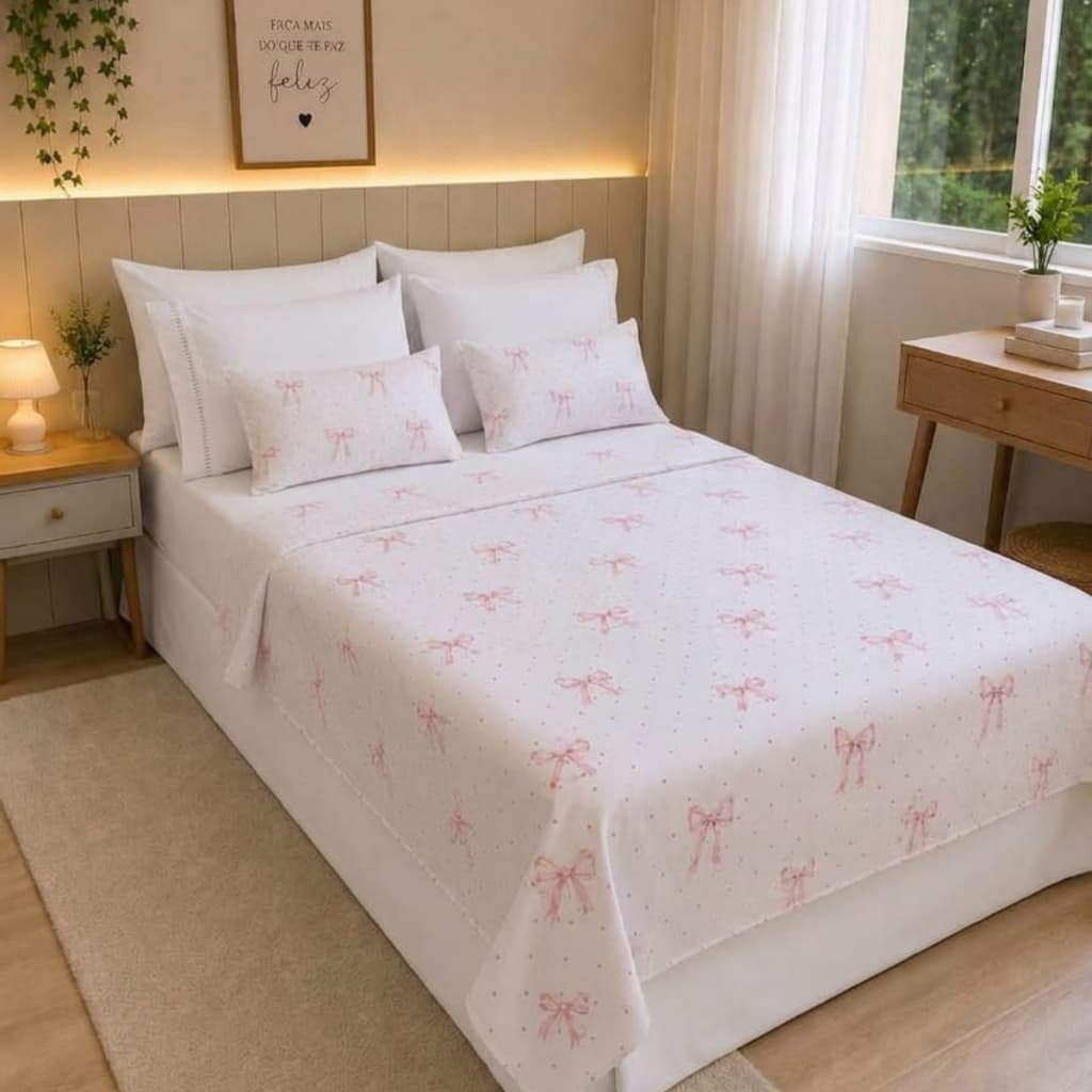 KIT JOGO DE CAMA / LENÇOL BIANCA 6 PEÇAS PERCAL ALGODÃO 200 FIOS CAMA POSTA SOLTEIRO CASAL QUEEN SIZE
