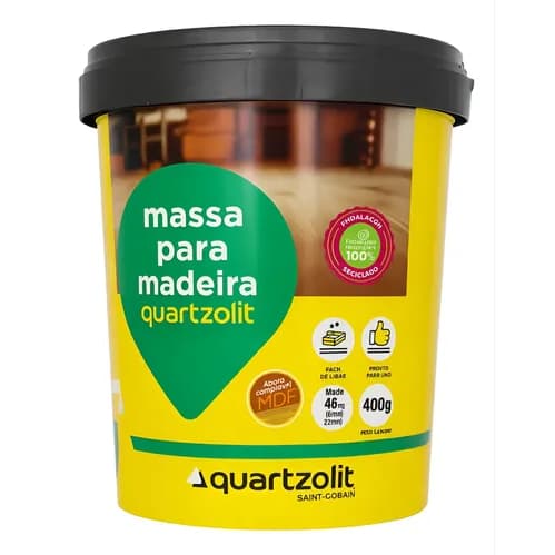 Massa Para Correção de Madeira Quartzolit - Cores variadas