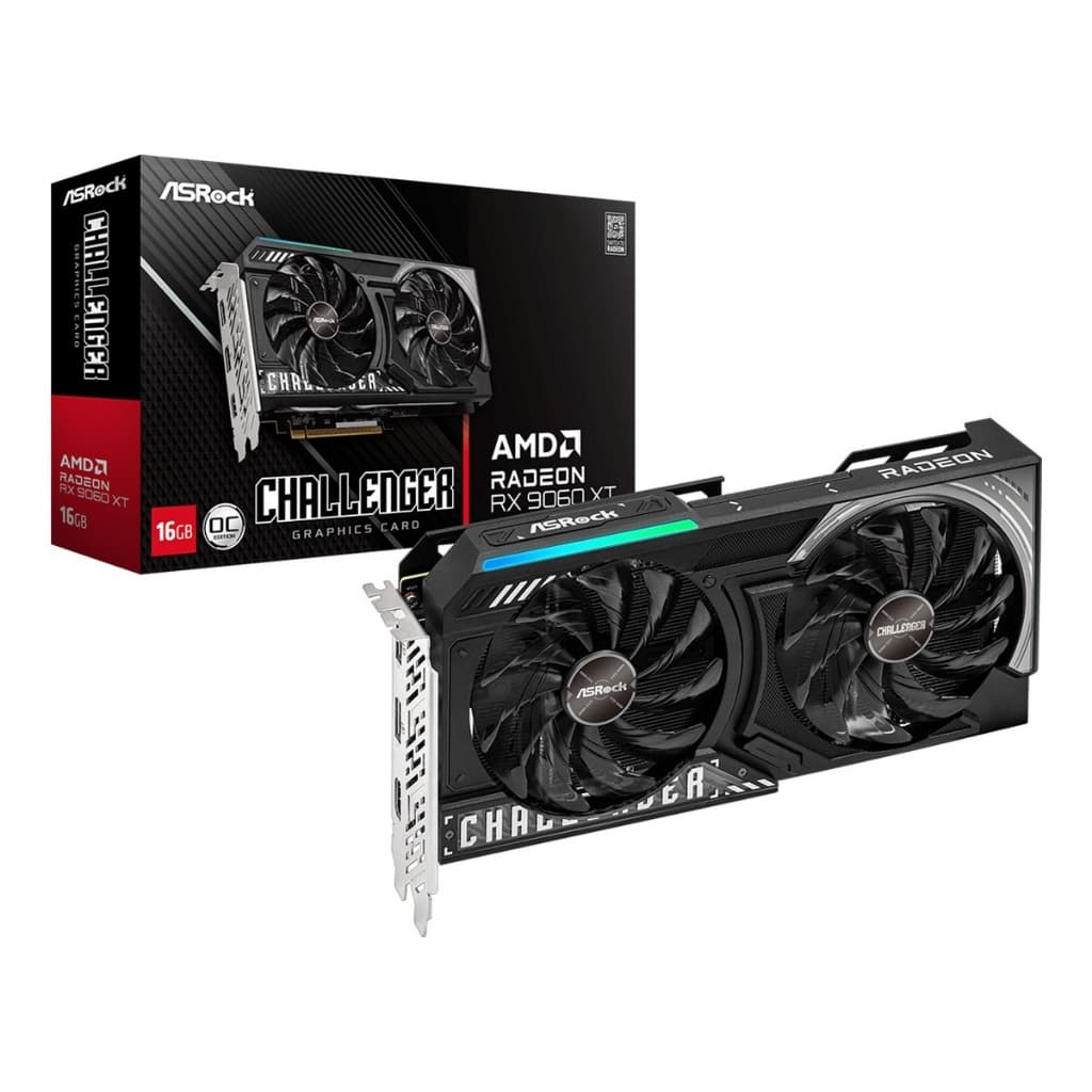 Placa de Video Asrock AMD Radeon RX 9060 Xt Challenger Oc, 16GB, GDDR6, 128-Bit, 90-GA5QZZ-00UANF - ASROCK