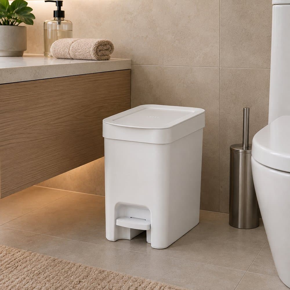 Lixeira Com Pedal Para Banheiro Cozinha Banheiro Escritório Consultório 6 Litros Cesto Removível