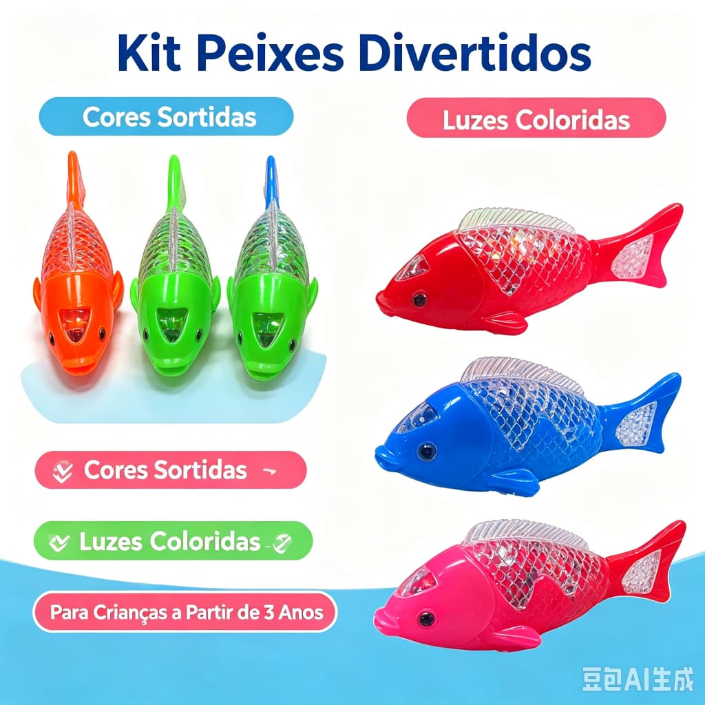 Peixe Musical Com Luz LED Bate Cauda Brinquedo Infantil Para Bebês Crianças