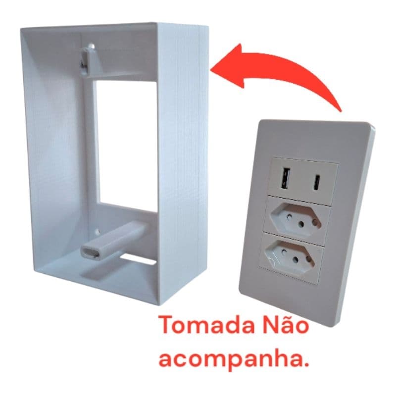 Caixa fixação parede para tomadas e interruptores de Sobrepor