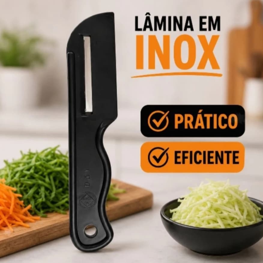 Fatiador Manual de Frutas e Verduras para Cozinha – Cortador e Descascador de Legumes em Aço Inox