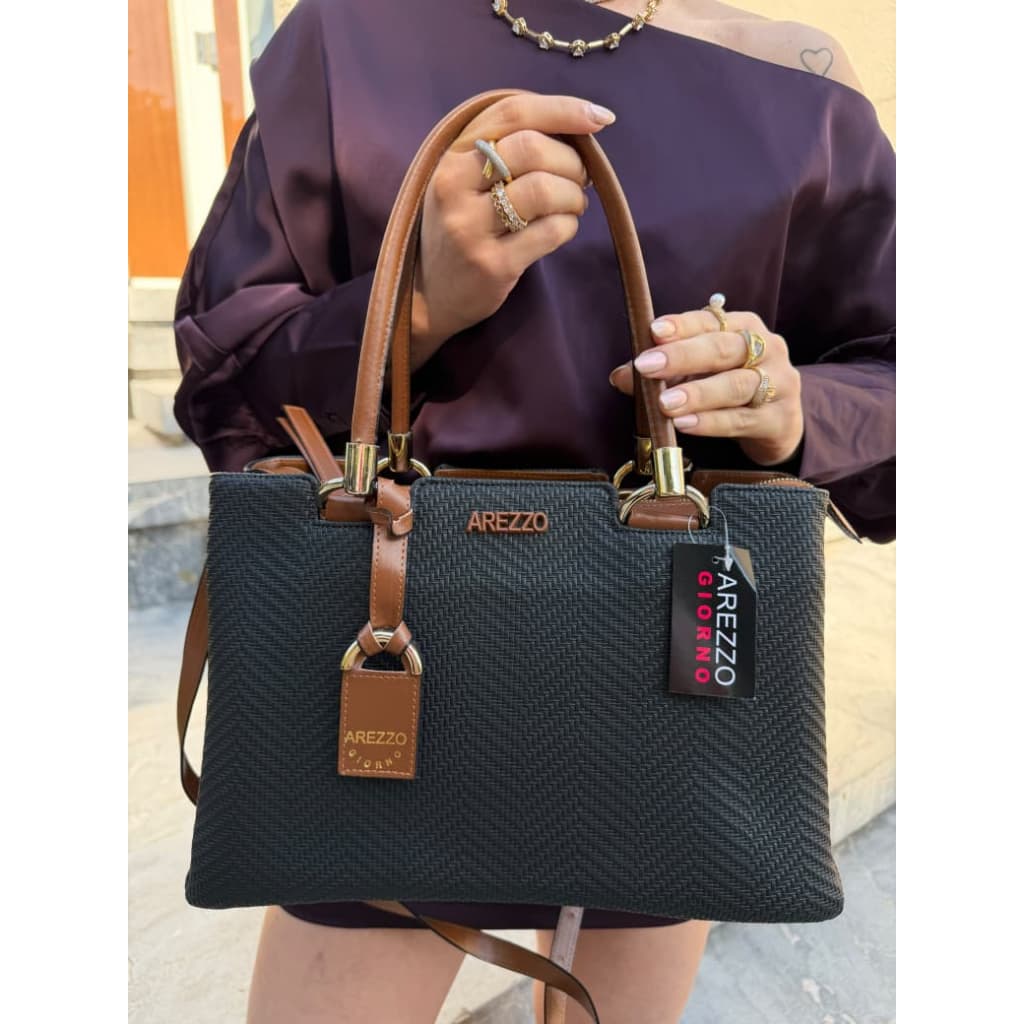 Bolsa Feminina Grande Estruturada Elegante com Alça Transversal e de Ombro