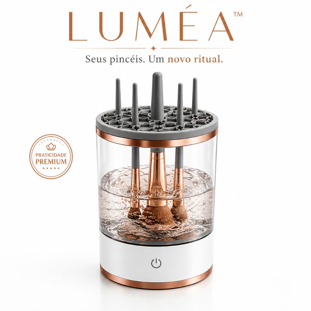 Luméa™ Limpador Elétrico de Pincéis de Maquiagem 5V 7000RPM Lavador Higienizador Automático