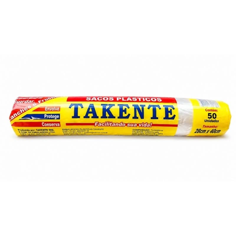 Saco Plástico Takente 50un 28x3l40cm até 5kg