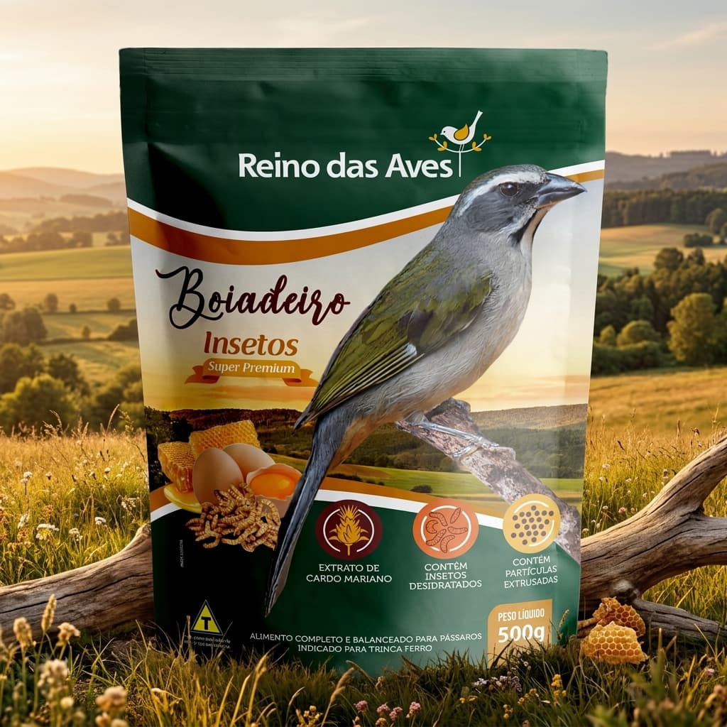 Ração Boiadeiro Insetos 500g Alimento para Pássaros Reino das Aves