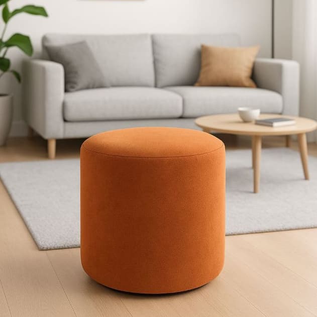 PufF redondo Nilo, Pufs Decorativos Premium, Quarto, sala, escritório premium.