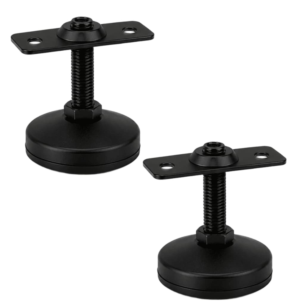 Par 2 Sapata Pé para Móvel Nivelador Pezinho Regulável 7cm - Preto