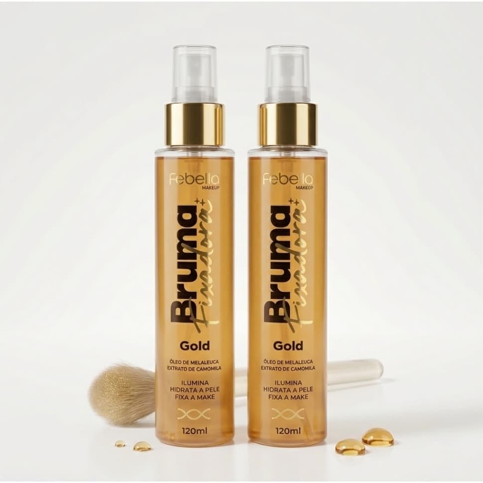 Bruma Gold FEBELLA fixadora iluminadora Hidrata o rosto 120ml