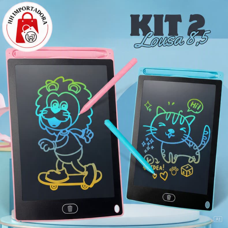 2 Lousas Magicas Tablet 8,5 Polegadas Lcd Para Escrever Pintar Desenhar