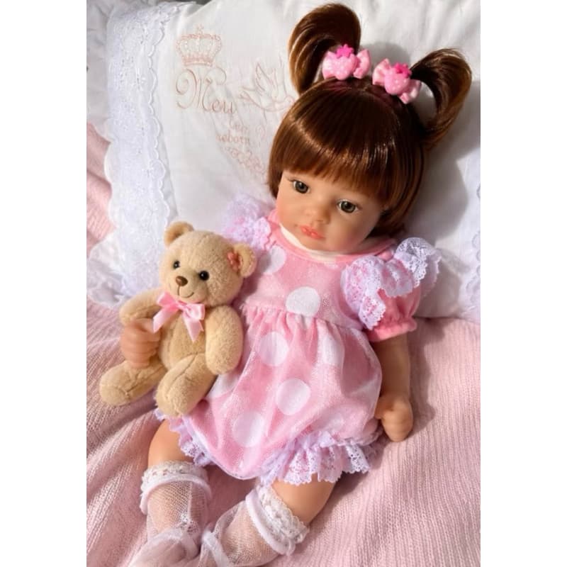 bebe reborn silicone solido mama faz xixi chupeta de verdade molinha pode dar banho FIO A FIO - SONHO