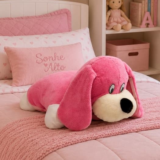 Almofada travesseiro cachorro infantil 2 em1 30cm x 30cm antialérgico - Promoção