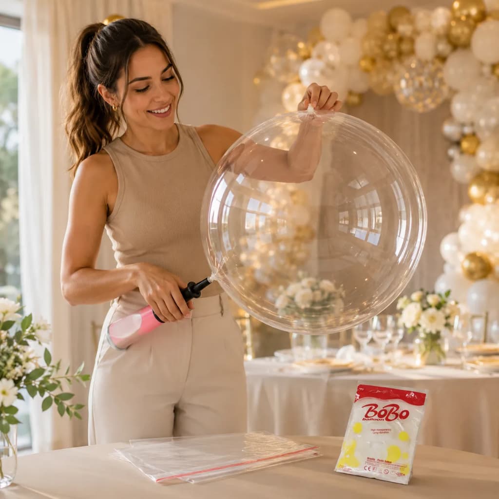 Kit 50 Unidades Balão Bubble Bobo balloon 18/20/24 Polegadas Cristal Festas Decoração