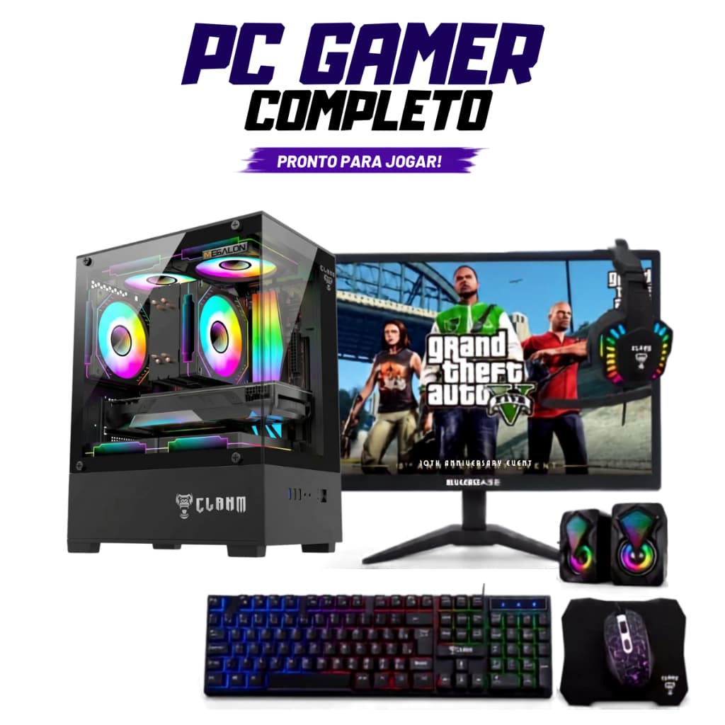 Pc Gamer Completo i7 2° geração, 16gb Ddr3, SSD 240GB + GTX750 4gb + Monitor 19" + Combo Gamer