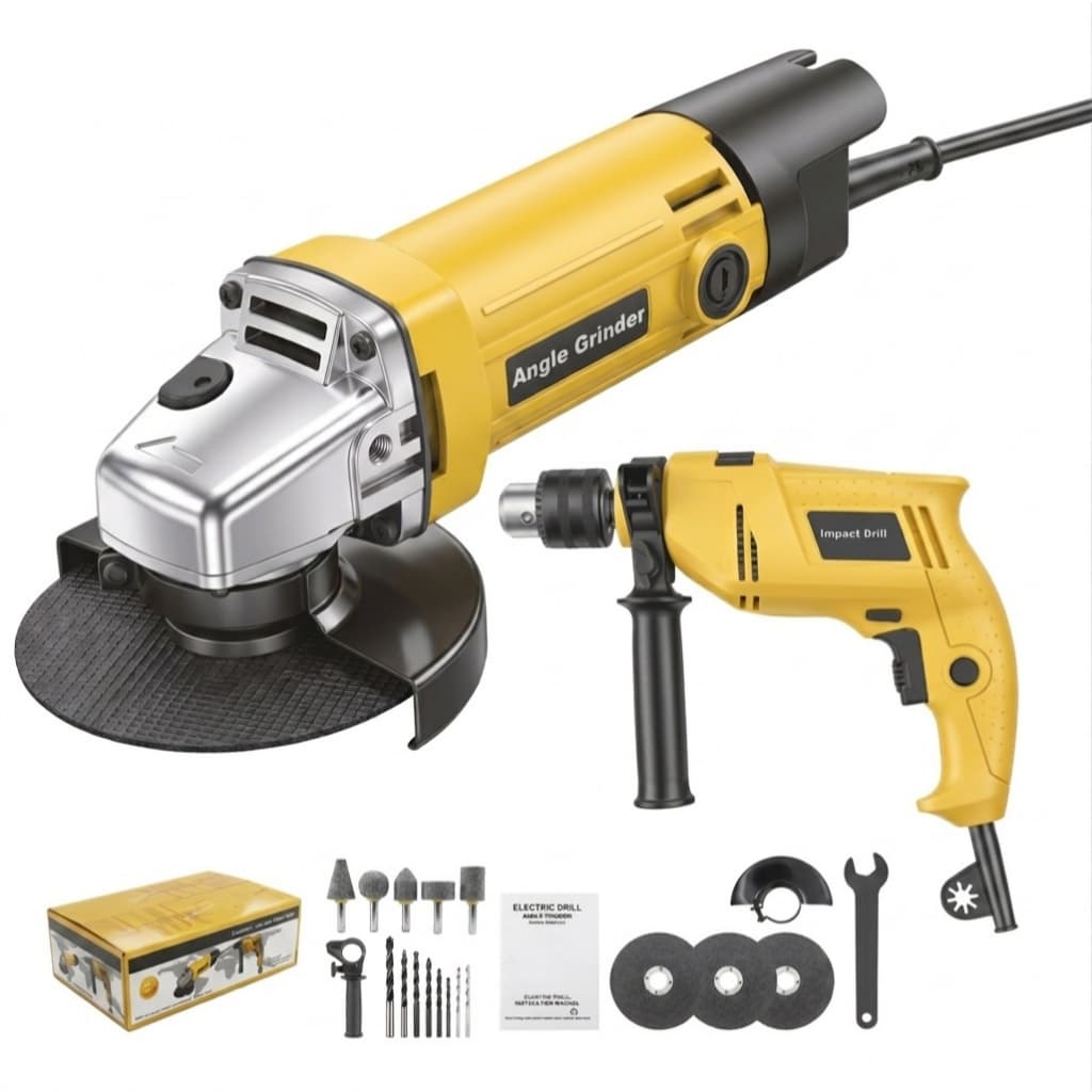 Combo Ferramentas Elétricas 950W Furadeira e Esmerilhadeira para Corte Lixamento e Reparos