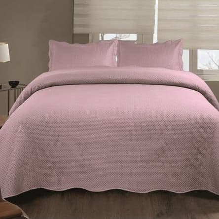 Jogo De Colcha Para Cama Estampada Lisa Ultrassonic Urban King Cobre Leito Com Fronha Porta Travesseiro Rosa 260x280cm