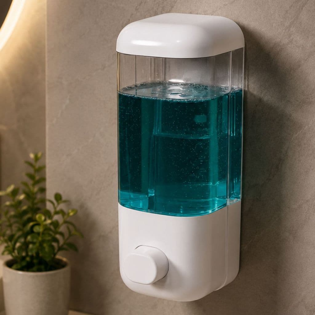 Dispenser De Parede Porta Álcool em Gel Detergente Sabonete Líquido 500ml Parede com Ventosa Sabão