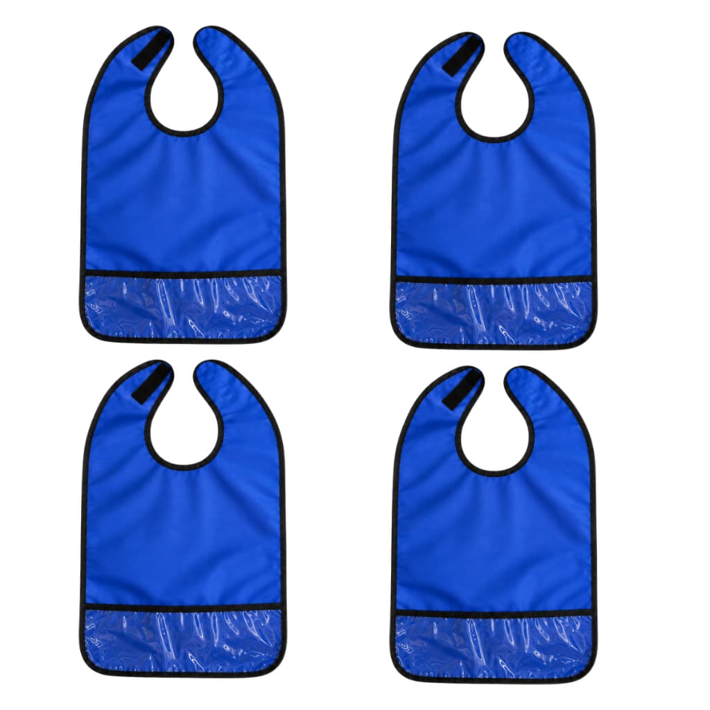 Kit Com 4 Babador Idoso Adulto Impermeável Bolso Coletor Bagum Cobre Peito Refeição Fácil Limpeza