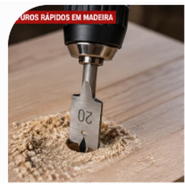 Jogo de Broca Chata para Madeira com 6 Kit Brocas Chata Madeia Marcenaria Móveis