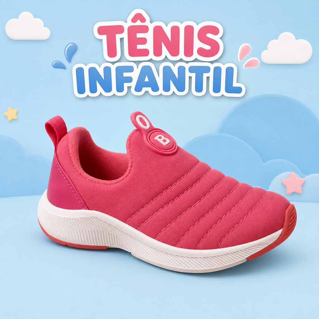 Tênis Slip on Infantil Menino e Menina Slip On Confortável Calce Fácil Antiderrapante Leve