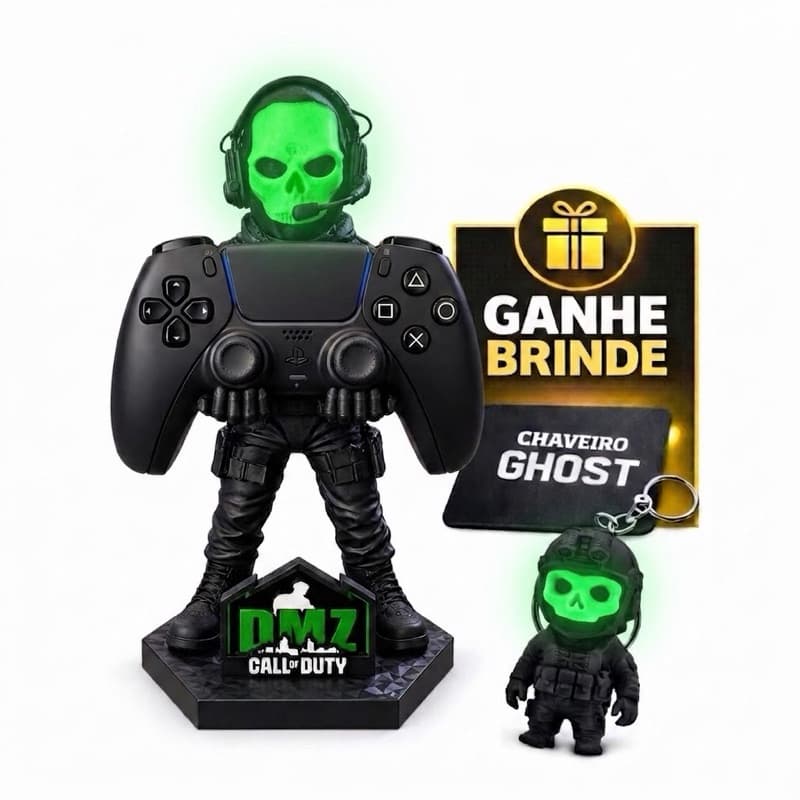 Suporte de Controle Call Of Duty Ghost DMZ PS5 PS4 XBOX -Máscara Fluorescente
