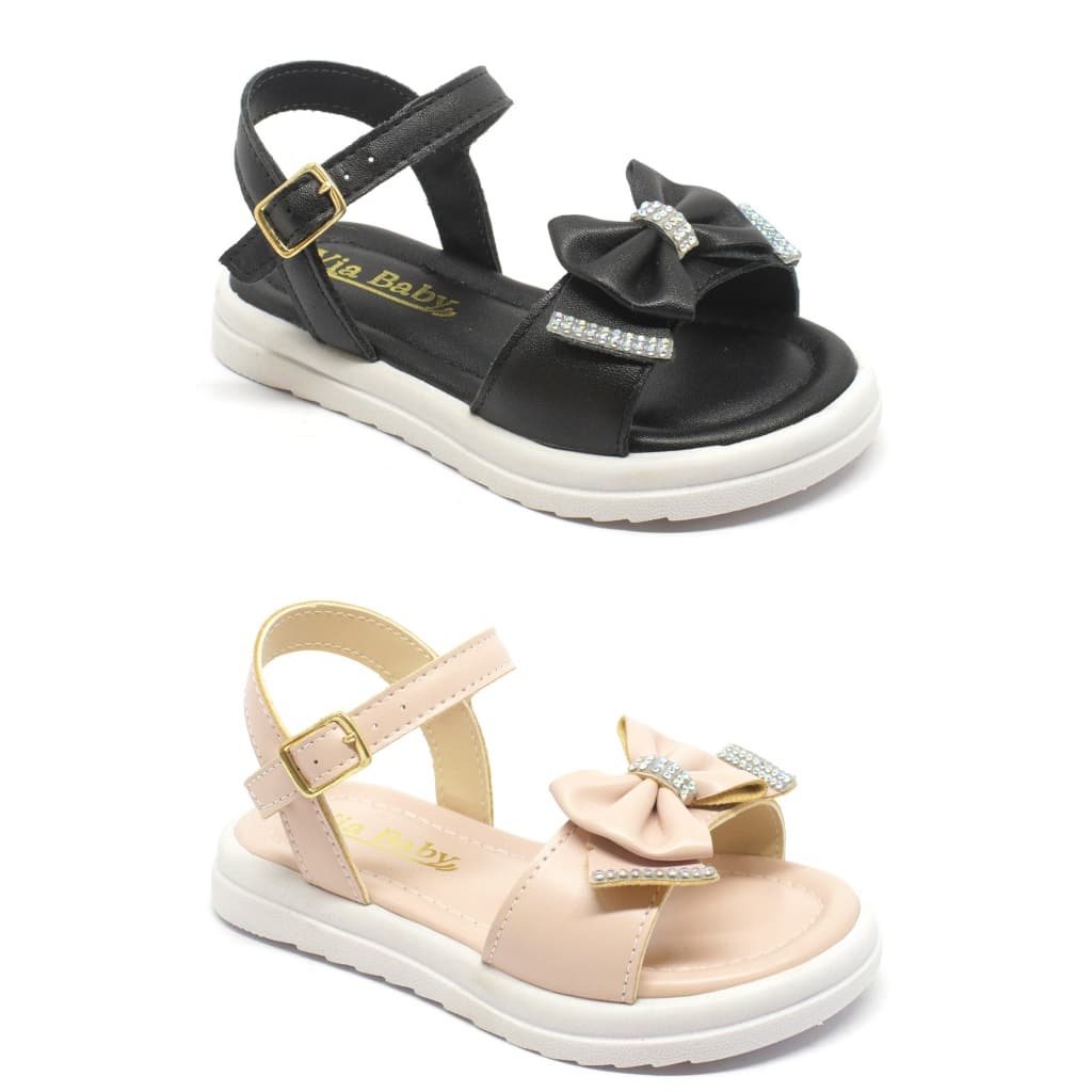 Kit 2 pares Sandalia Infantil Menina Lacinho Leve Confortavel