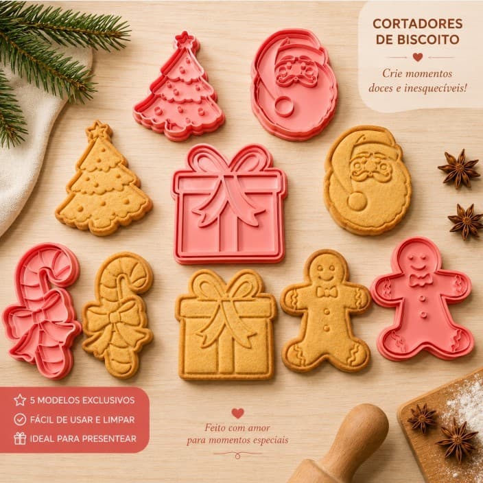 Cortador Biscoito NATAL Marcador Carimbo de Massa para Pasta Americana
