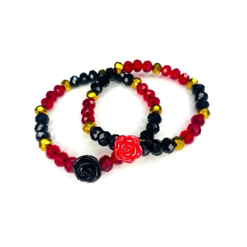 Pulseira pombagira luxo cristal facetado 8mm, vermelho preto dourado umbanda candomblé