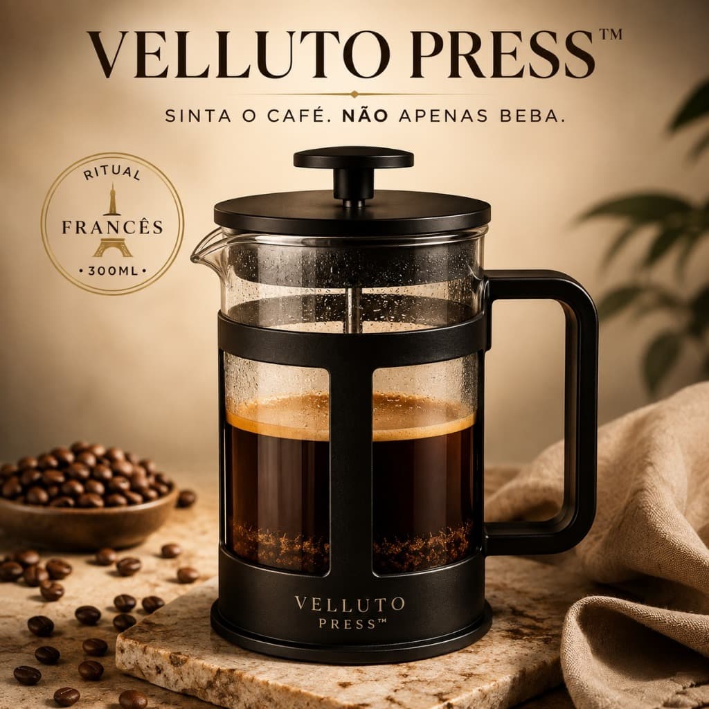 Cafeteira Francesa Prensa Francesa Café 300ml Vidro Velluto Press