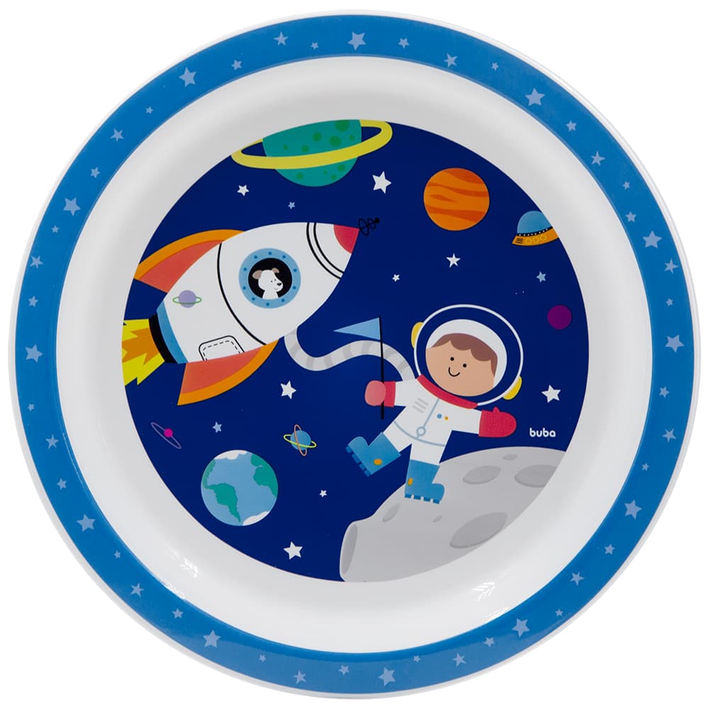 Prato Infantil Buba Aventuras 21cm – Pratinho para Bebê Criança Sereia ou Astronauta