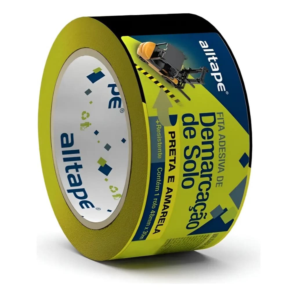 Fita Demarcação Solo Sinalização 48mmx30m Zebrada Alltape