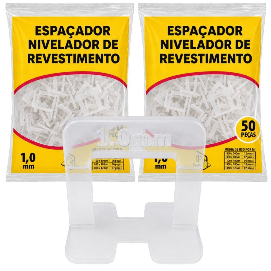 Nivelador Para Piso Cerâmica Clip Kit 100 Profissional Forte 2mm 1,5mm 1,0mm