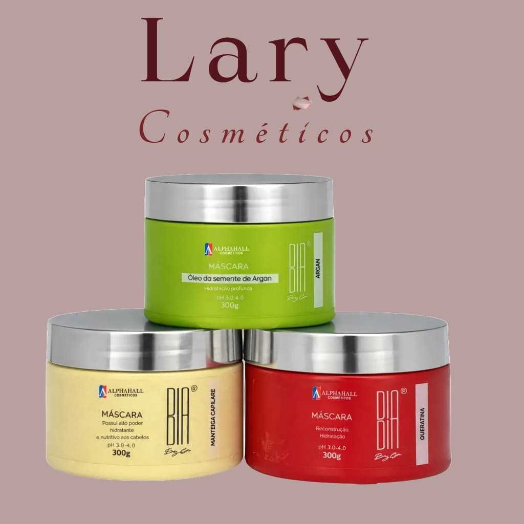 Kit Cronograma Capilar Dia a Dia 3 Máscaras Argan, Manteiga Capilar e Queratina cada máscara 300g para Todos os Tipos