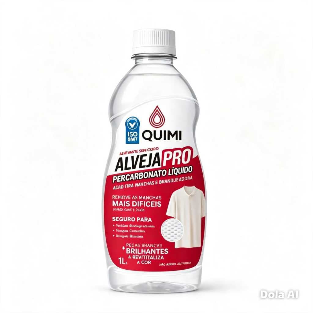 Percarbonato Líquido Quimivida  Alvejante Sem Cloro  Tira Manchas Roupas Brancas e Coloridas  Limpeza Profunda