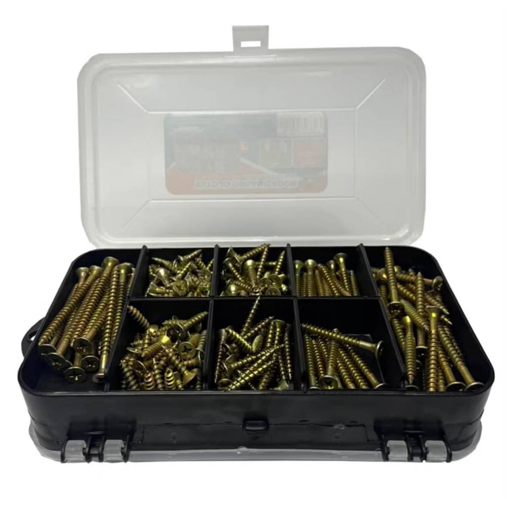 KIT300 /KIT500 Parafusos Buchas+Estojo Com Maleta Organizador para móveis paredes e projetos