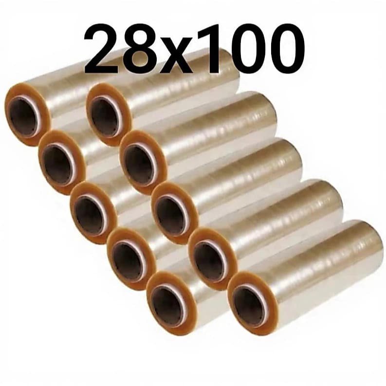 Kit 10 Rolo Bobina Plastico De Filme Pvc 28cm X 100 Metros