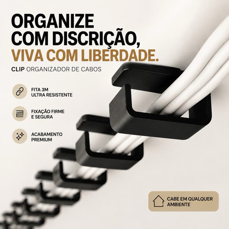 Passa fio Kit Organizador De Cabos para Esconder Fios embaixo de Mesa Setup Gamer Home Office Decor