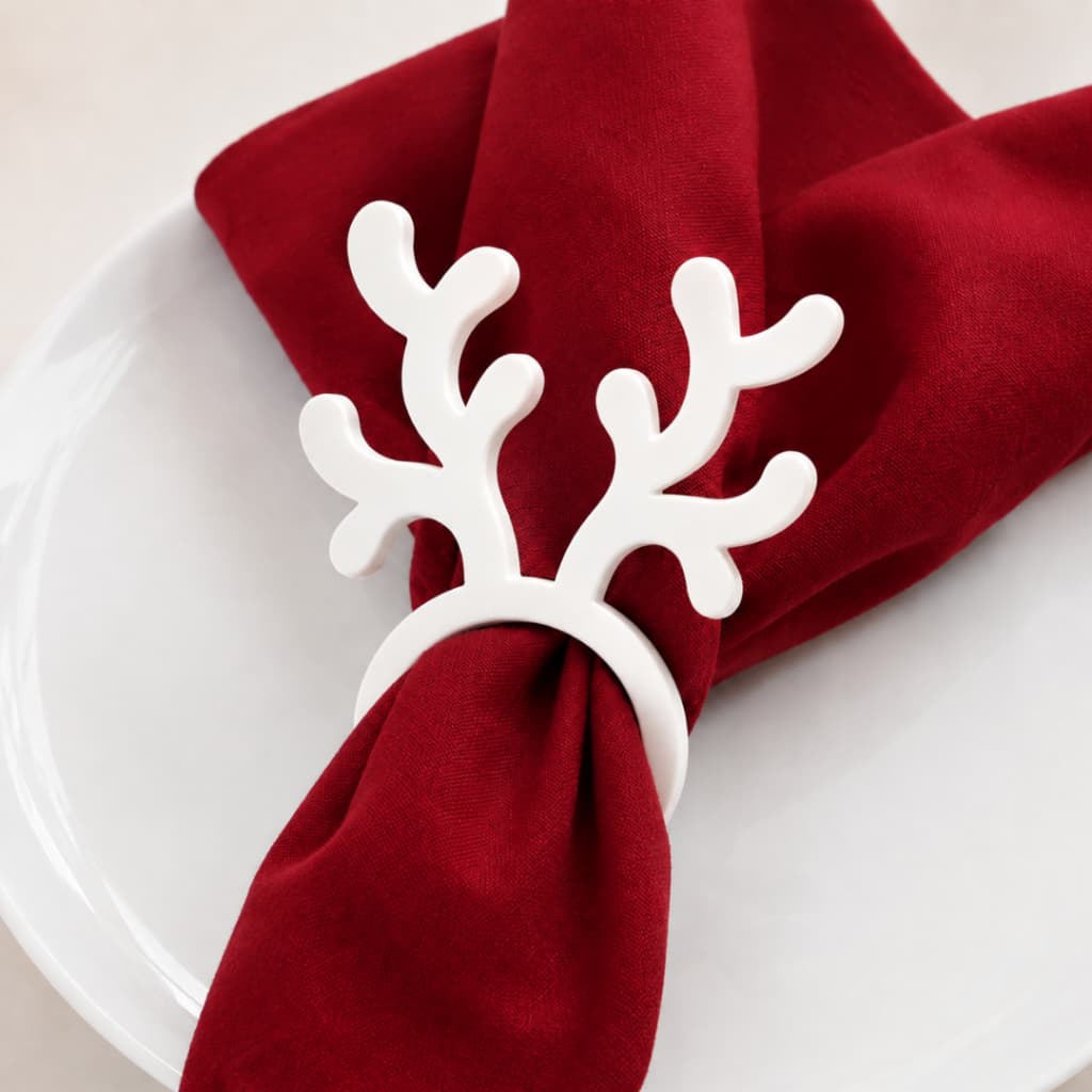 Kit Natal 6 Argolas | Anel Porta Guardanapo | Decoração Mesa Posta Natalina