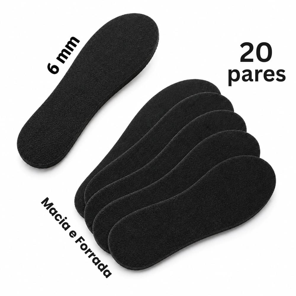 Palmilha EVA 6mm Feminina Masculina Macia Confortável Para Tênis Sapato Bota Chuteira Kit