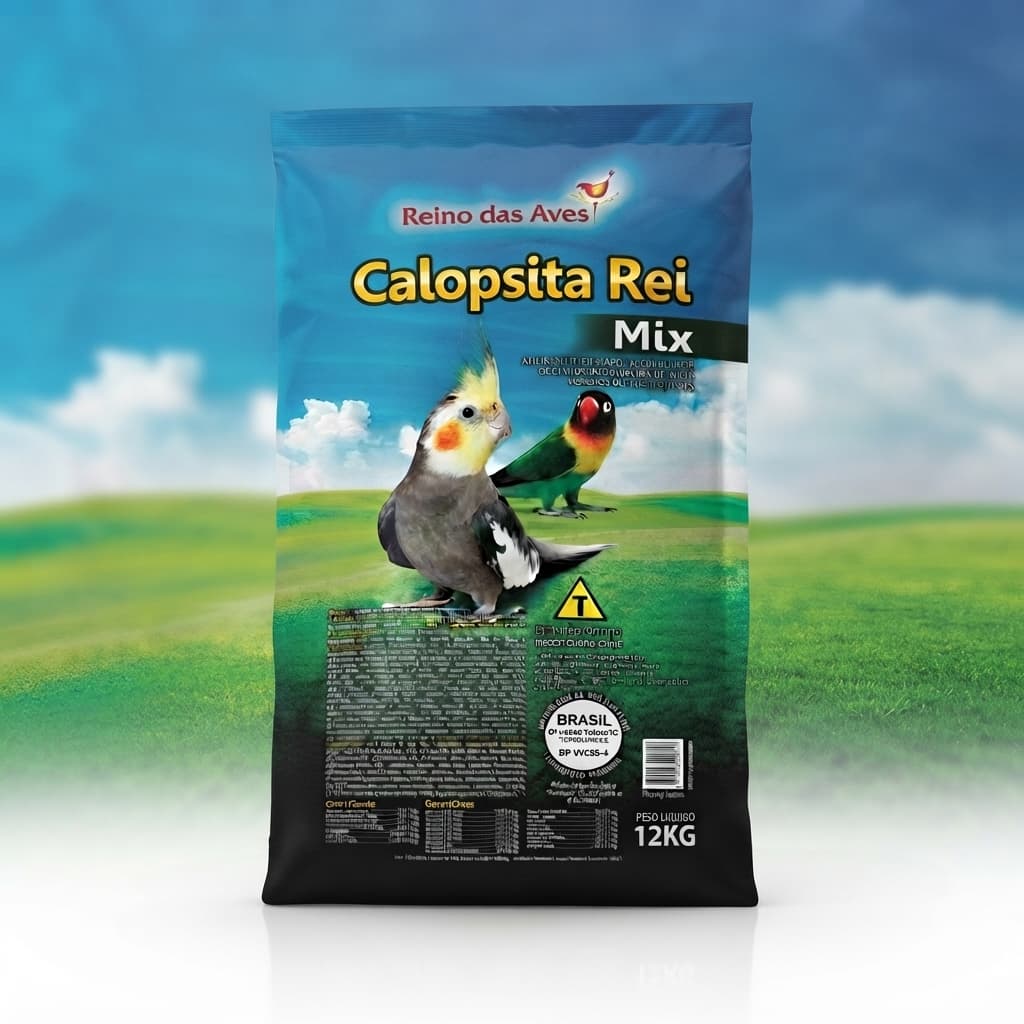 Ração Calopsita Rei Mix 12Kg Alimento para Calopsitas Reino das Aves