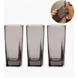 Jogo De Copos Vidro Texas Praticasa 315ml Kit 3 Unidades Cores