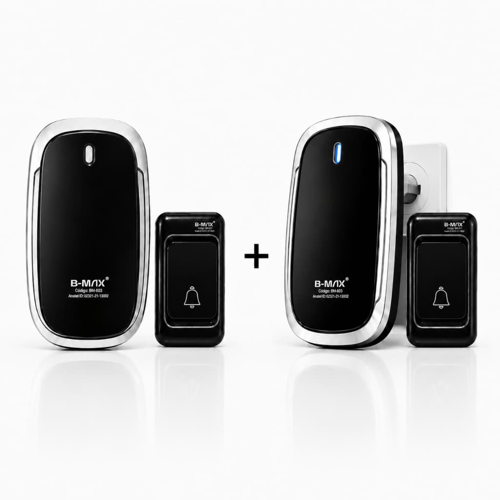 Campainha Sem Fio Kit 2 Bivolt 36 Toques Volume Ajustável Para Porta Casa Escritório