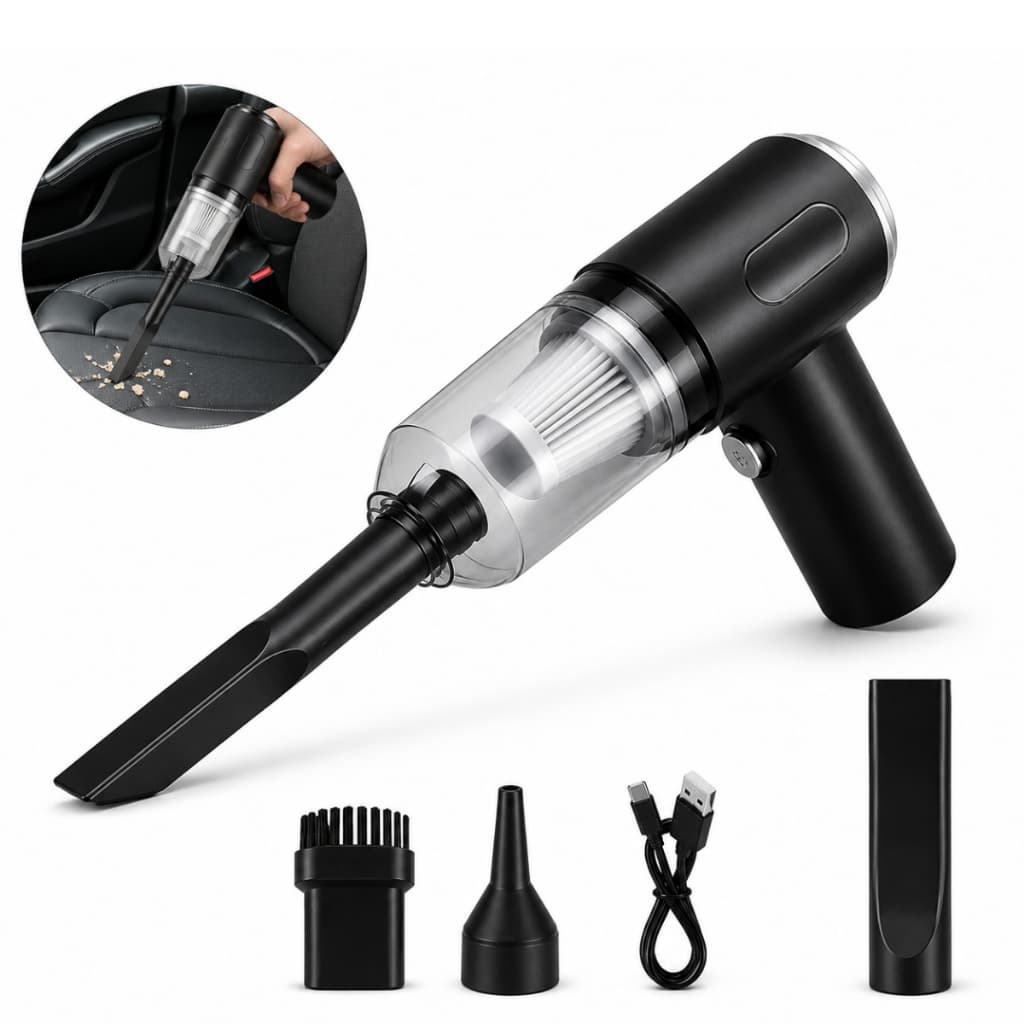 Mini Aspirador Portátil Silencioso 3 em 1 USB Automotivo Limpeza Carro Casa Doméstico