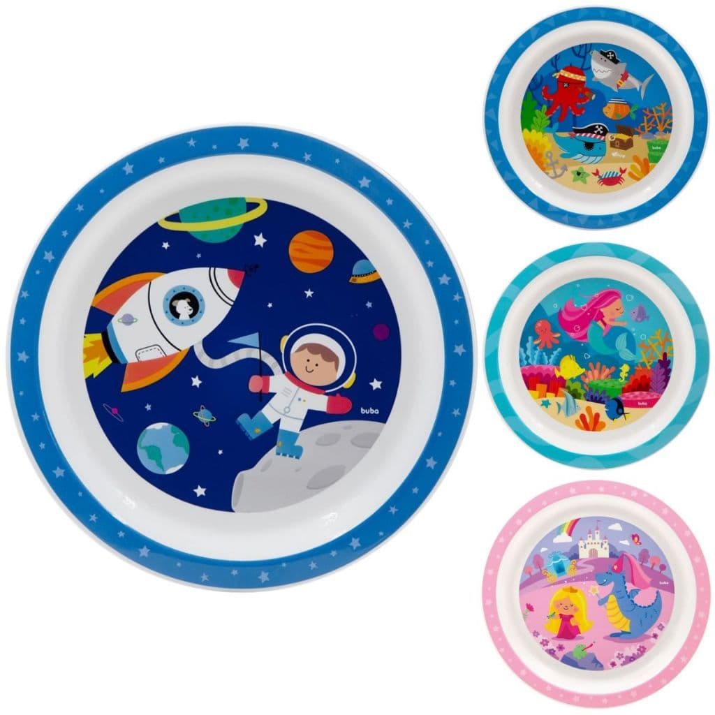Prato Infantil Buba Aventuras Astronauta Pirata Princesa Sereia