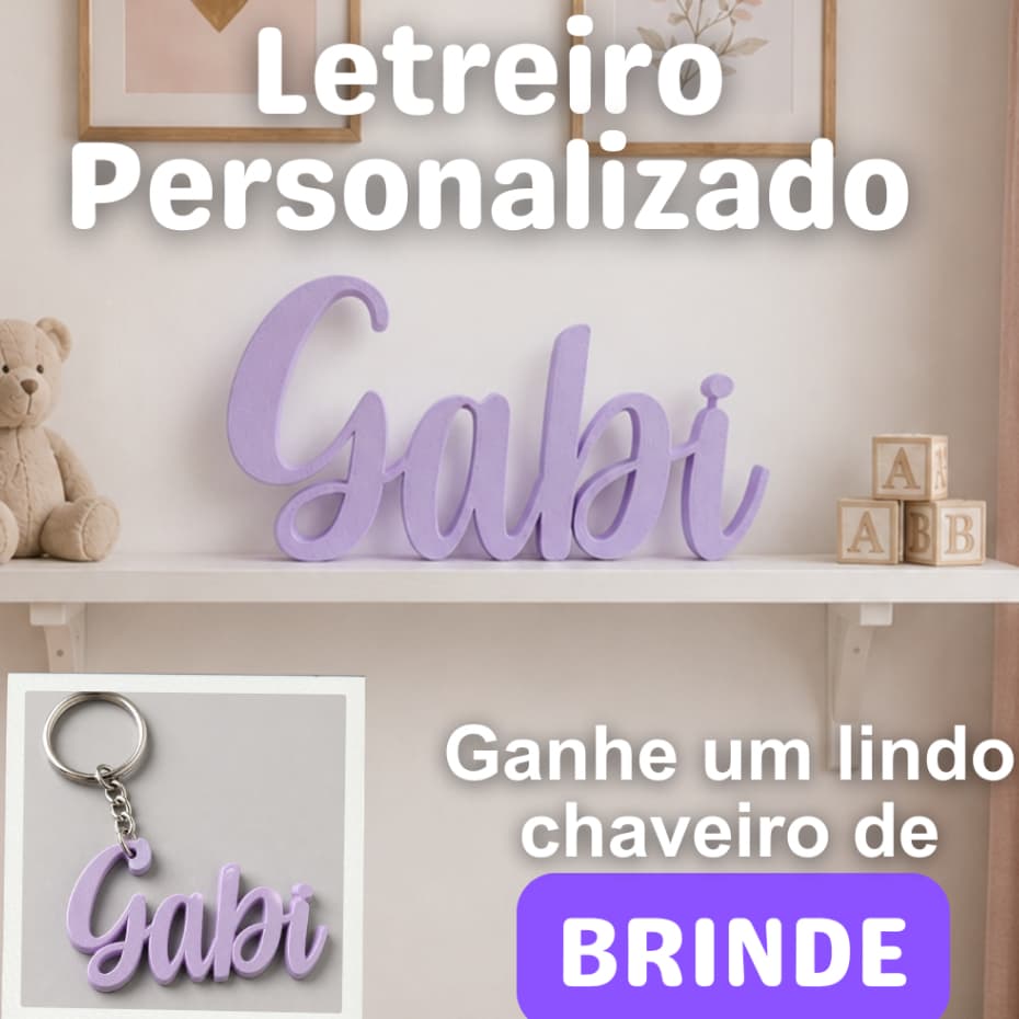 Letreiro Decorativo 3D Personalizado - Nomes para Bebês, Namorados, Homenagens e Outras Ocasiões