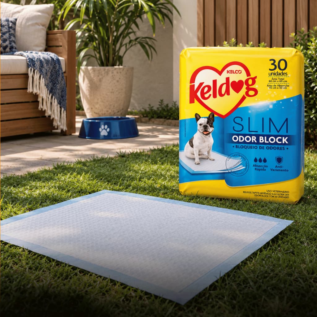 Tapete Higiênico Keldog 80x60cm Controle de Odores Ultra Dry Odor Block