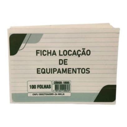 Ficha de Locação de Equipamentos 100 Folhas | Bloco para Controle e Registro de Locação