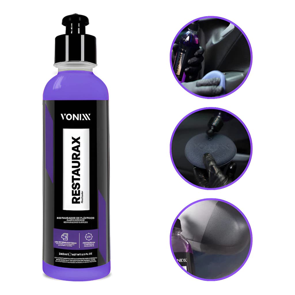 RESTAURADOR DE PLASTICOS RESTAURAX 240ML VONIX